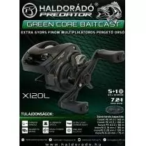HALDORÁDÓ Predator Green Core Baitcast X120L extra gyors finom multiplikátoros pergető orsó termék kép