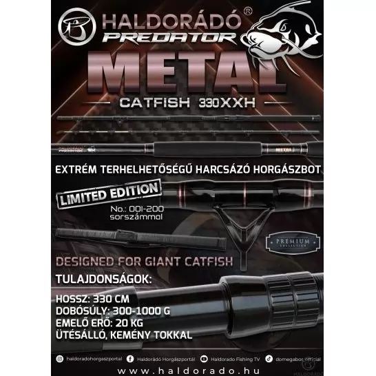 HALDORÁDÓ Predator Metal Catfish 330XXH harcsázó horgászbot termék kép
