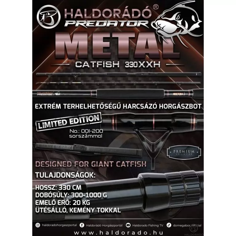HALDORÁDÓ Predator Metal Catfish 330XXH harcsázó horgászbot / 1