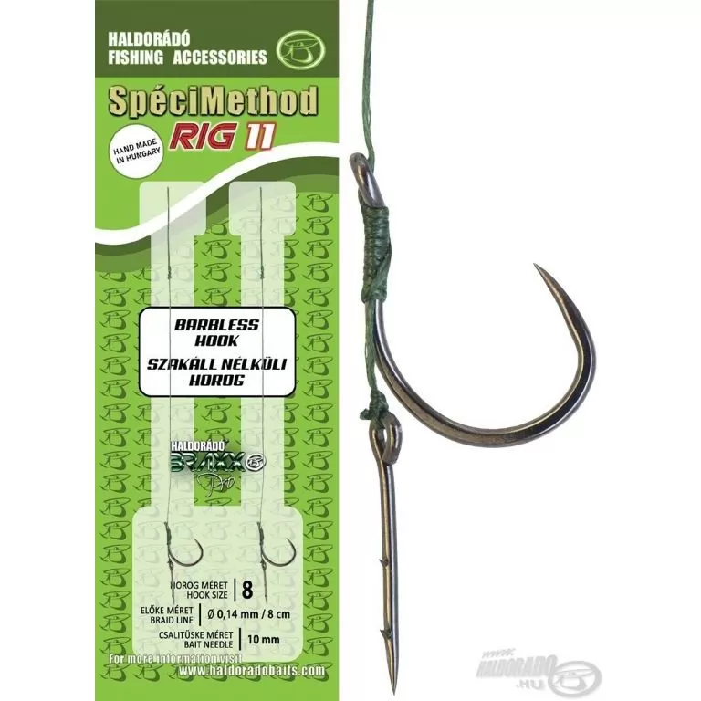 HALDORÁDÓ SpéciMethod Rig11 Braid 10 mm / 8 barbless / 1