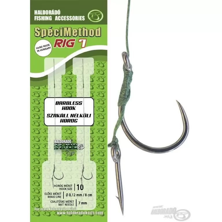 HALDORÁDÓ SpéciMethod Rig7 Braid 7 mm / 10 barbless / 1