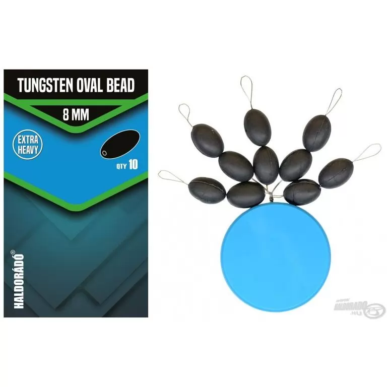 HALDORÁDÓ Tungsten Oval Bead 8 mm - Volfrám horogelőke súlyozó és gumi ütköző / 1