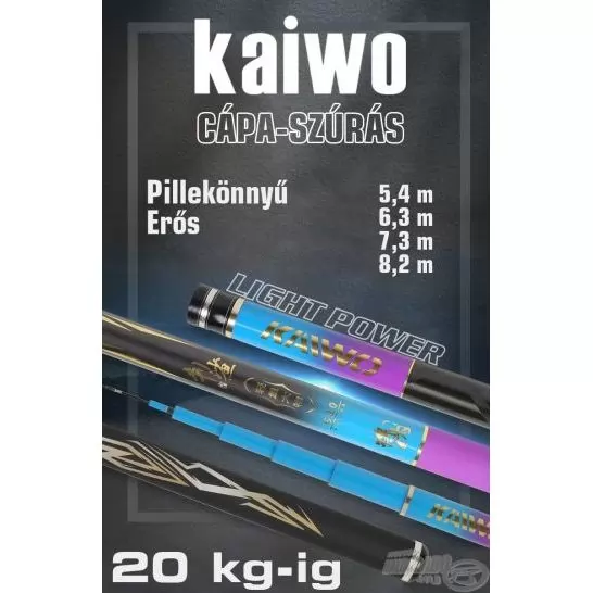 KAIWO Cápa-szúrás 7,2 m LE - pillekönnyű és erős spiccbot maximum 20 kg-os halakig