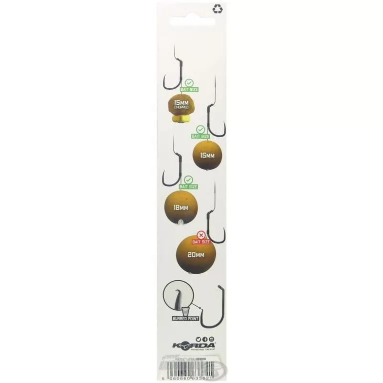 KORDA Basix Wide Gape B előkötött horog - 8 / 2