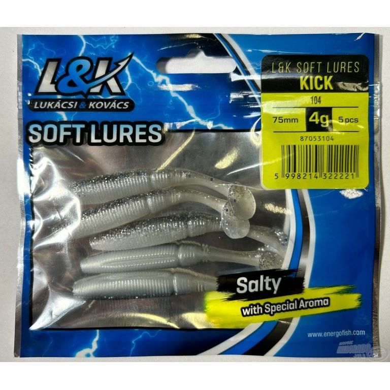 L&K Kick 7,5 cm - 104 fehér-ezüst csillámos