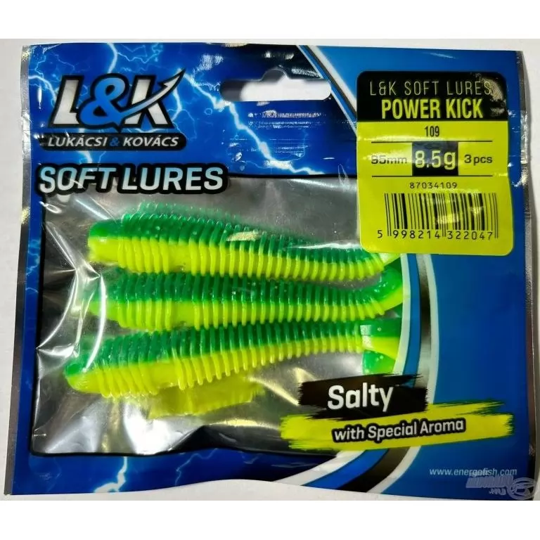 L&K Power Kick 9,5 cm - 109 zöld-sárga csillámos / 2