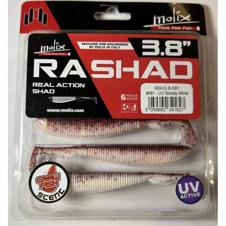 MOLIX RA SHAD 9,6 cm - UV Bloody White / 3