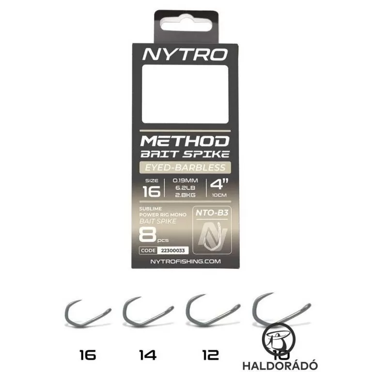 NYTRO NTO-B3 Előkötött szakáll nélküli Quick-Stop Method előke 10 cm - 10 / 0,25 mm / 1